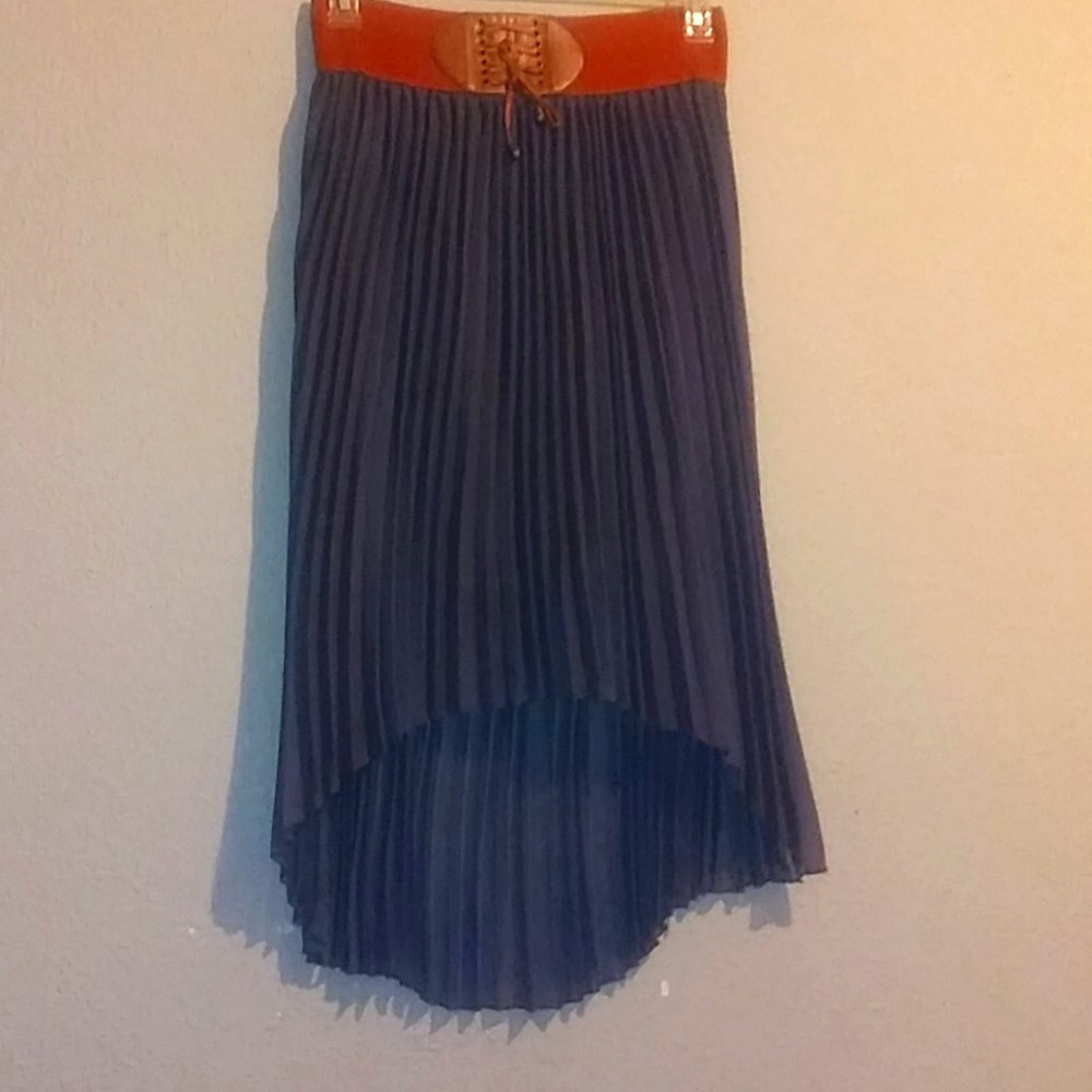 A pleated skirt